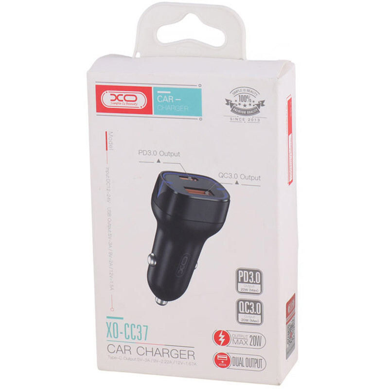 شارژر فندکی فست شارژ XO XO-CC37 3A QC3.0 PD3.0 20W
