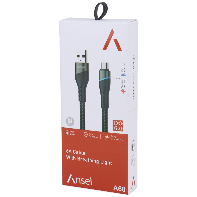 کابل آیفونی فست شارژ Ansel A68 6A 1m