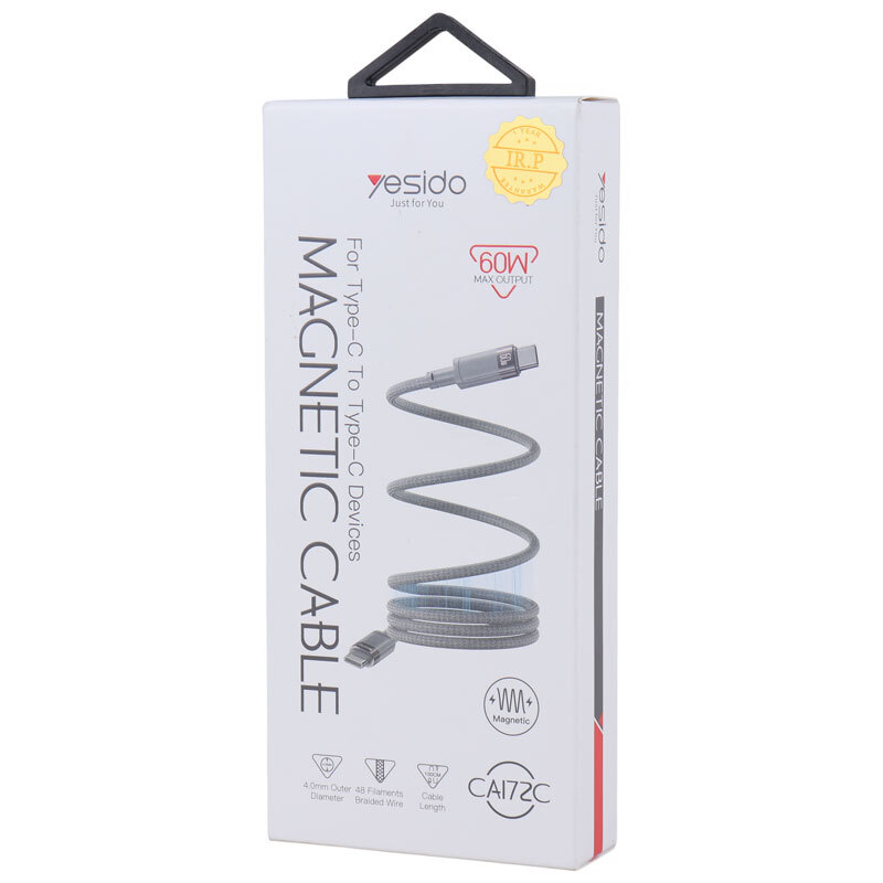 کابل تبدیل فست شارژ Yesido CA172C Type-C to Type-C 60W 1m