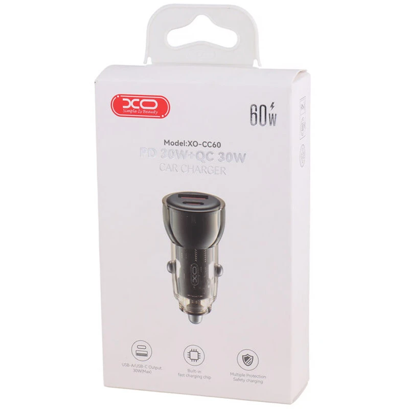 شارژر فندکی فست شارژ XO XO-CC60 3A QC3.0 PD 60W