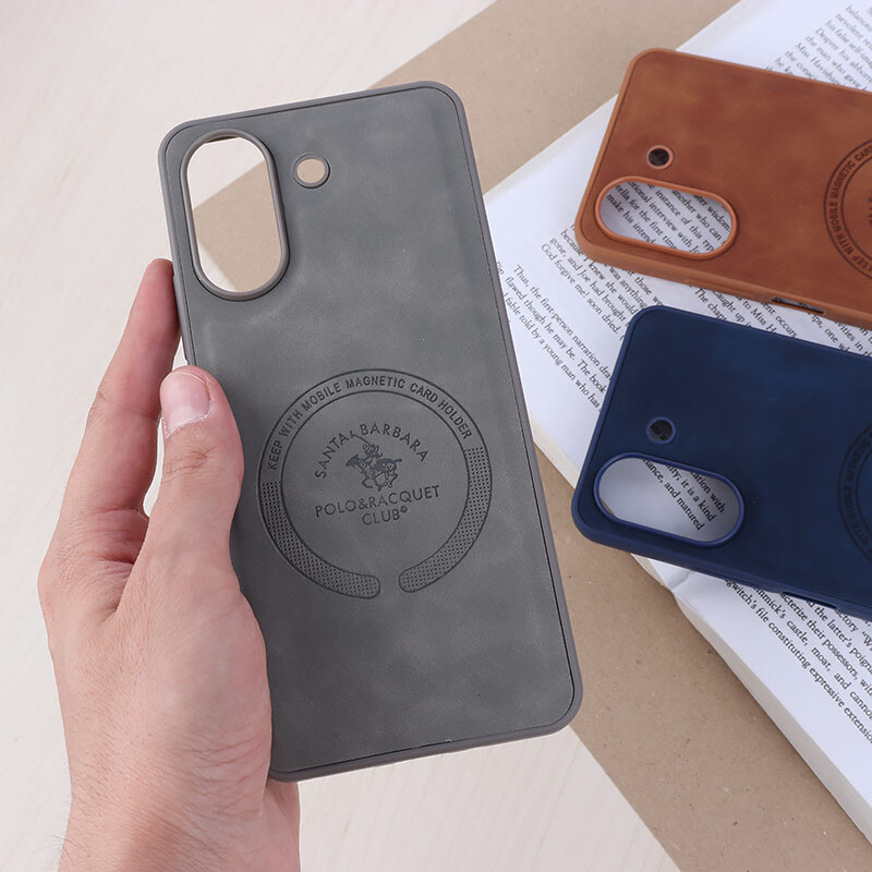 قاب چرمی Polo & Racquet Club شیائومی Redmi 13C / Poco C65 طرح مگ سیف