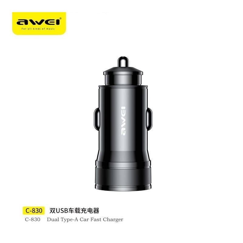 شارژر فندکی فست شارژ Awei C-830 2.4A 12W