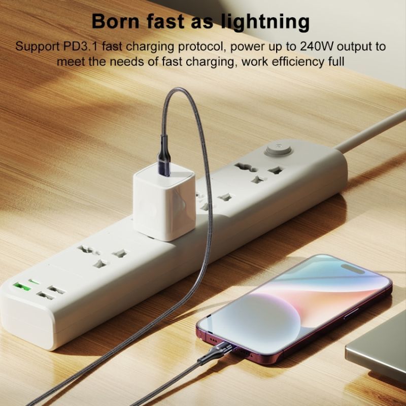 کابل تبدیل فست شارژ Yesido CA166 type-c to type-c 240W 1.2cm