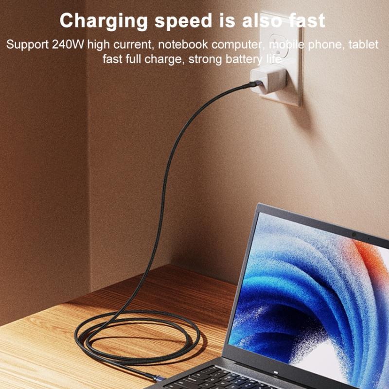 کابل تبدیل فست شارژ Yesido CA166 type-c to type-c 240W 1.2cm