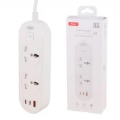 چند راهی 2 خانه ارت دار ایکس او XO-WL31 با کابل 1.5 متری + شارژر USB و Type-C