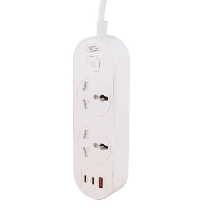 چند راهی 2 خانه ارت دار ایکس او XO-WL31 با کابل 1.5 متری + شارژر USB و Type-C