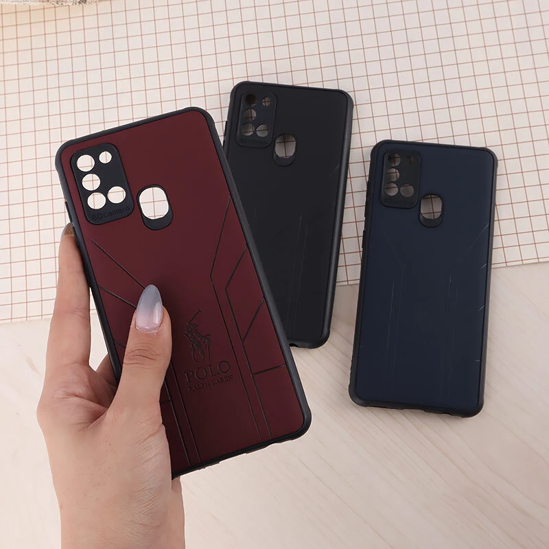 قاب چرمی Polo Ralph Laren سامسونگ Galaxy A21s طرح دار محافظ لنزدار
