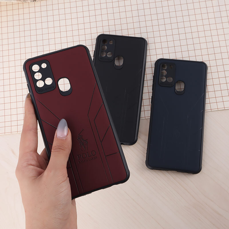 قاب چرمی Polo Ralph Laren سامسونگ Galaxy A21s طرح دار محافظ لنزدار
