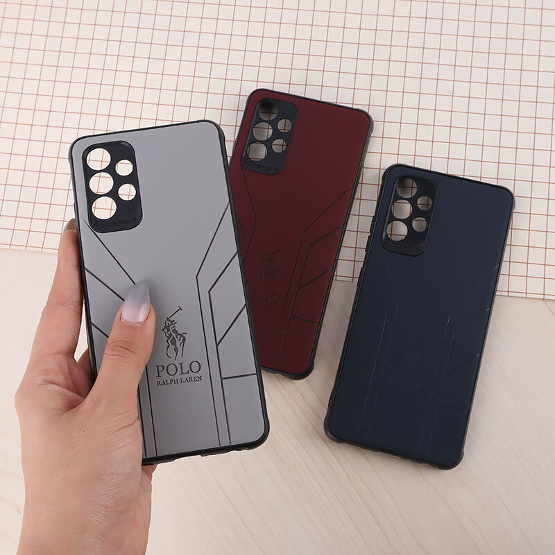 قاب چرمی Polo Ralph Laren سامسونگ Galaxy A32 4G طرح دار محافظ لنزدار