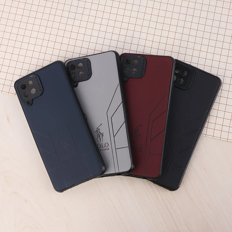 قاب چرمی Polo Ralph Laren سامسونگ Galaxy A12 / M12 طرح دار محافظ لنزدار