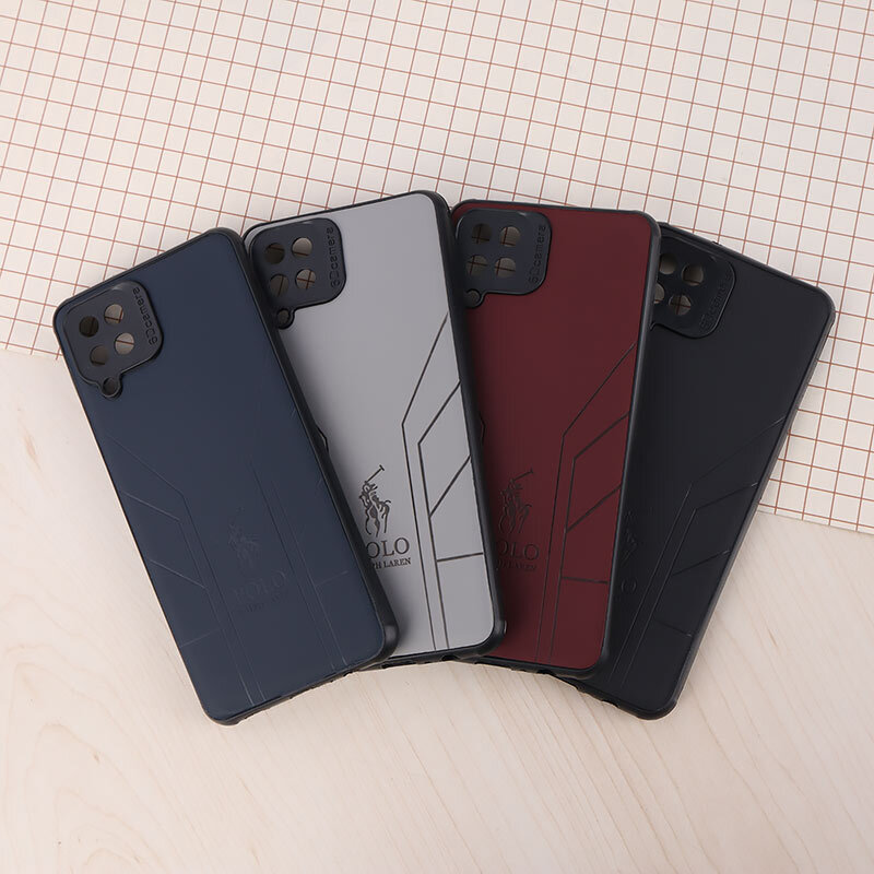 قاب چرمی Polo Ralph Laren سامسونگ Galaxy A12 / M12 طرح دار محافظ لنزدار