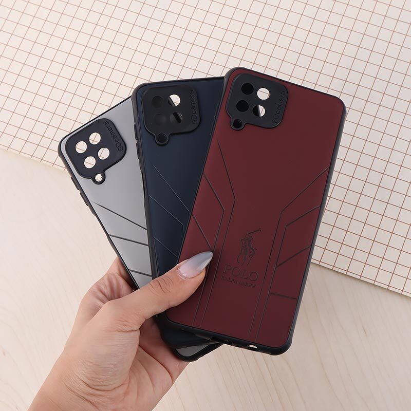قاب چرمی Polo Ralph Laren سامسونگ Galaxy A12 / M12 طرح دار محافظ لنزدار
