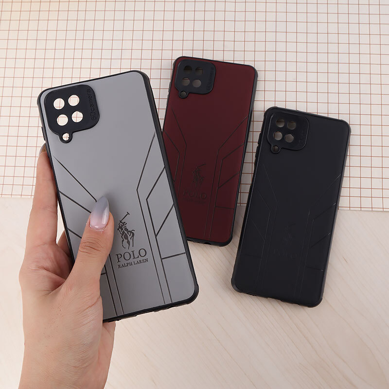 قاب چرمی Polo Ralph Laren سامسونگ Galaxy A12 / M12 طرح دار محافظ لنزدار