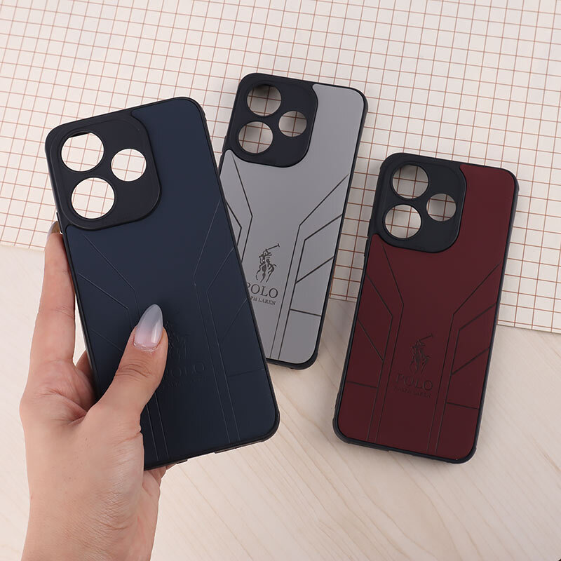قاب چرمی Polo Ralph Laren شیائومی Redmi 13 4G / Redmi 13 5G طرح دار محافظ لنزدار