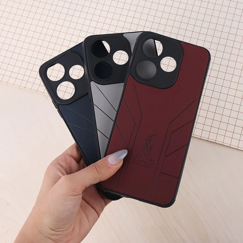 قاب چرمی Polo Ralph Laren شیائومی Redmi 13 4G / Redmi 13 5G طرح دار محافظ لنزدار