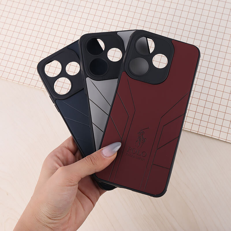 قاب چرمی Polo Ralph Laren شیائومی Redmi 13 4G / Redmi 13 5G طرح دار محافظ لنزدار