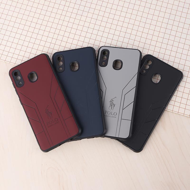 قاب چرمی Polo Ralph Laren سامسونگ Galaxy A20 / A30 طرح دار محافظ لنزدار