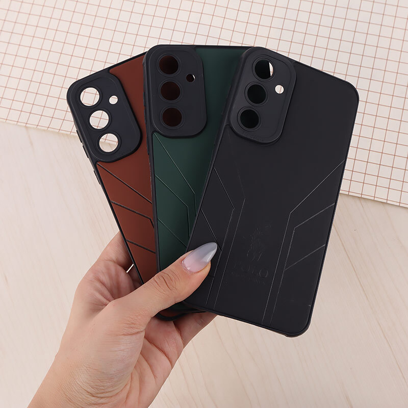 قاب چرمی Polo Ralph Laren سامسونگ Galaxy A55 طرح دار محافظ لنزدار