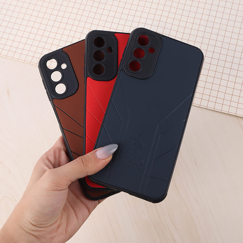 قاب چرمی Polo Ralph Laren سامسونگ Galaxy A25 طرح دار محافظ لنزدار