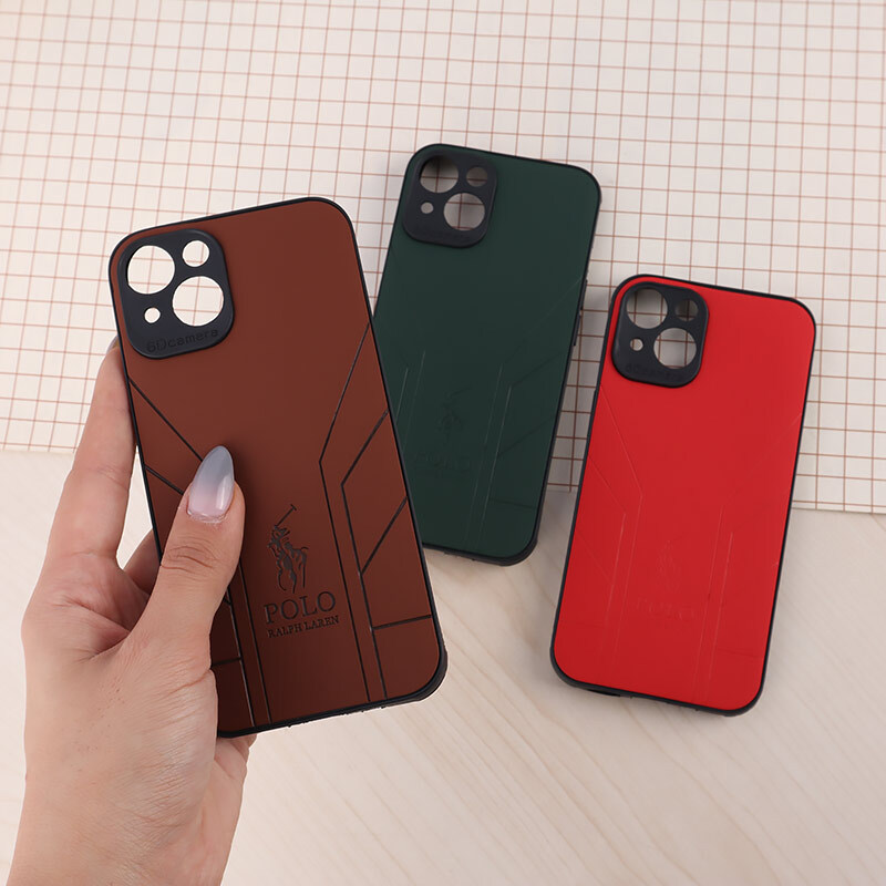 قاب چرمی Polo Ralph Laren آیفون iPhone 13 طرح دار محافظ لنزدار