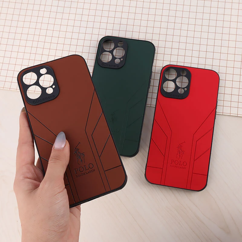 قاب چرمی Polo Ralph Laren آیفون iPhone 13 Pro Max طرح دار محافظ لنزدار