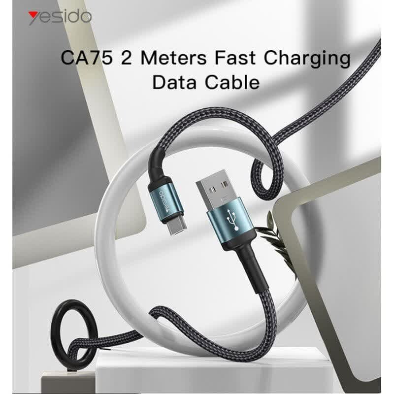 کابل میکرو یو اس بی فست شارژ Yesido CA75 2.4A 2m
