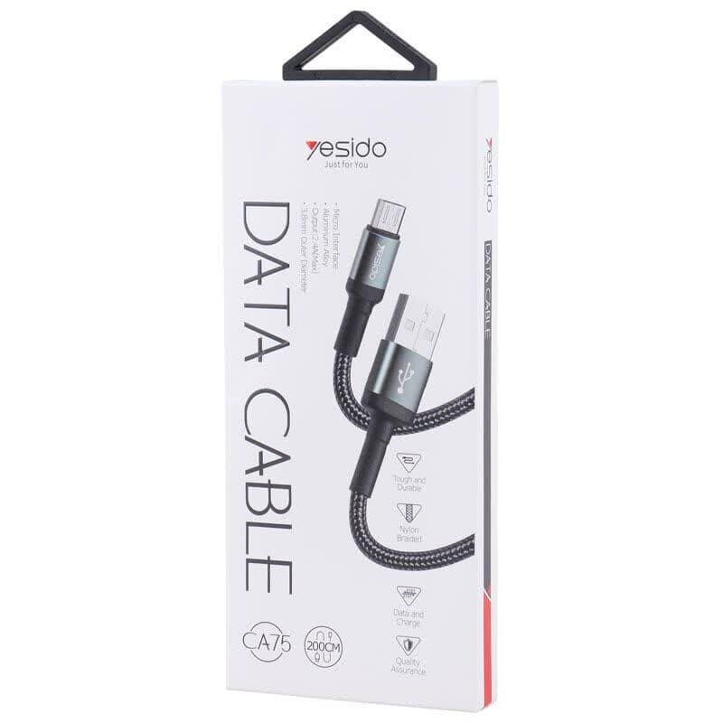 کابل میکرو یو اس بی فست شارژ Yesido CA75 2.4A 2m