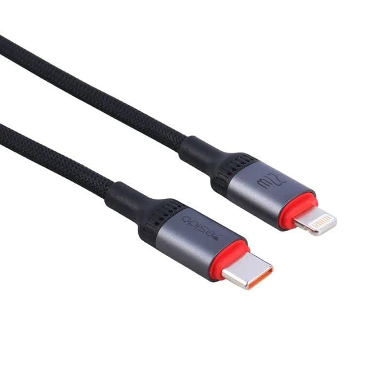 کابل تبدیل فست شارژ Yesido CA184 Type-C To Lightning 3A PD 27W 2m
