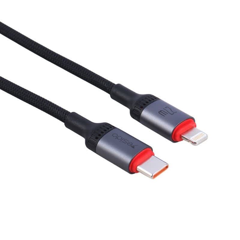 کابل تبدیل فست شارژ Yesido CA184 Type-C To Lightning 3A PD 27W 2m