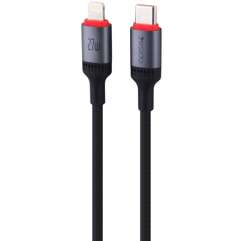 کابل تبدیل فست شارژ Yesido CA184 Type-C To Lightning 3A PD 27W 2m