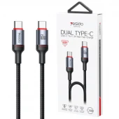 کابل تبدیل فست شارژ Yesido CA181 Type-C To Type-C PD 3A 60W 1.2m