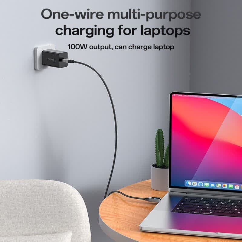 کابل تبدیل فست شارژ Yesido CA179 Type-C To Type-C 3A PD 100W 1.2m