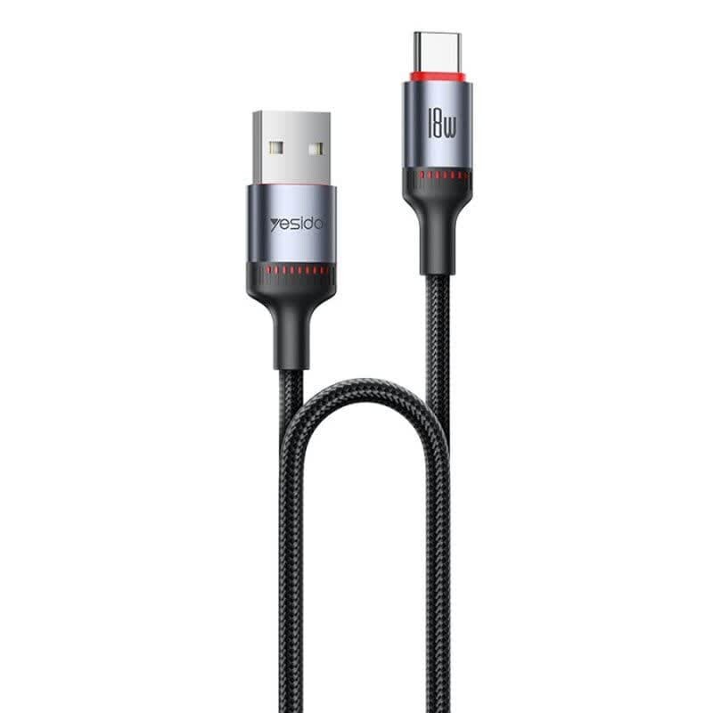 کابل تایپ سی فست شارژ Yesido CA129 3A 18W 1.2m