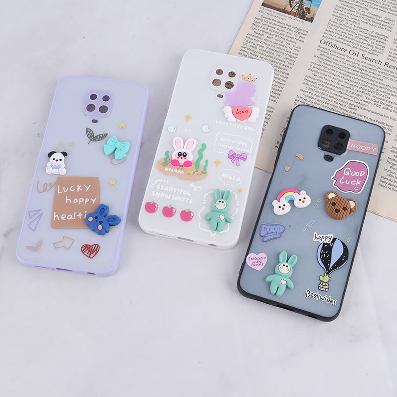 قاب شاینی شیائومی Redmi Note 9S / Note 9 Pro / Note 10 Lite عروسک برجسته محافظ لنزدار
