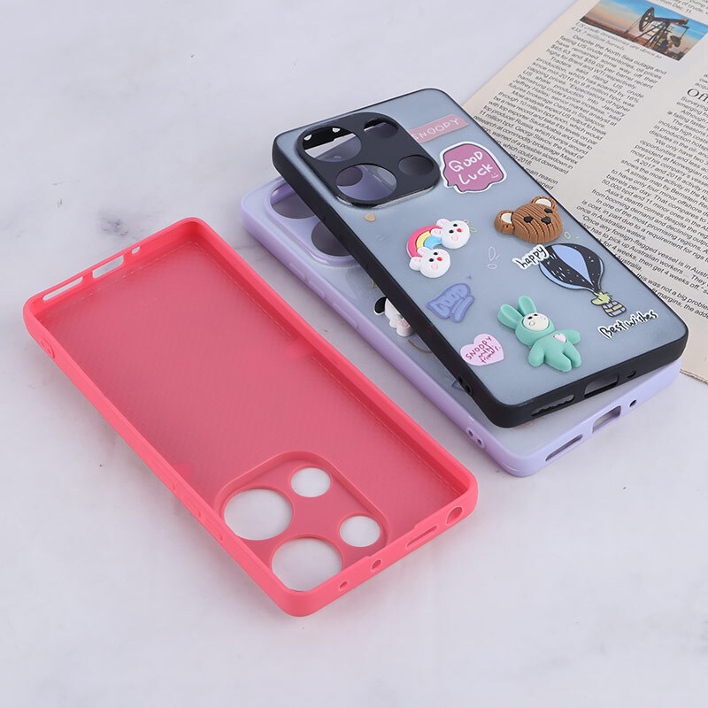 قاب شاینی شیائومی Redmi Note 13 Pro 4G عروسک برجسته محافظ لنزدار