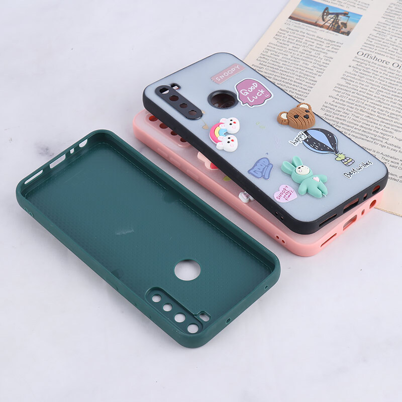 قاب شاینی شیائومی Redmi Note 8 عروسک برجسته محافظ لنزدار