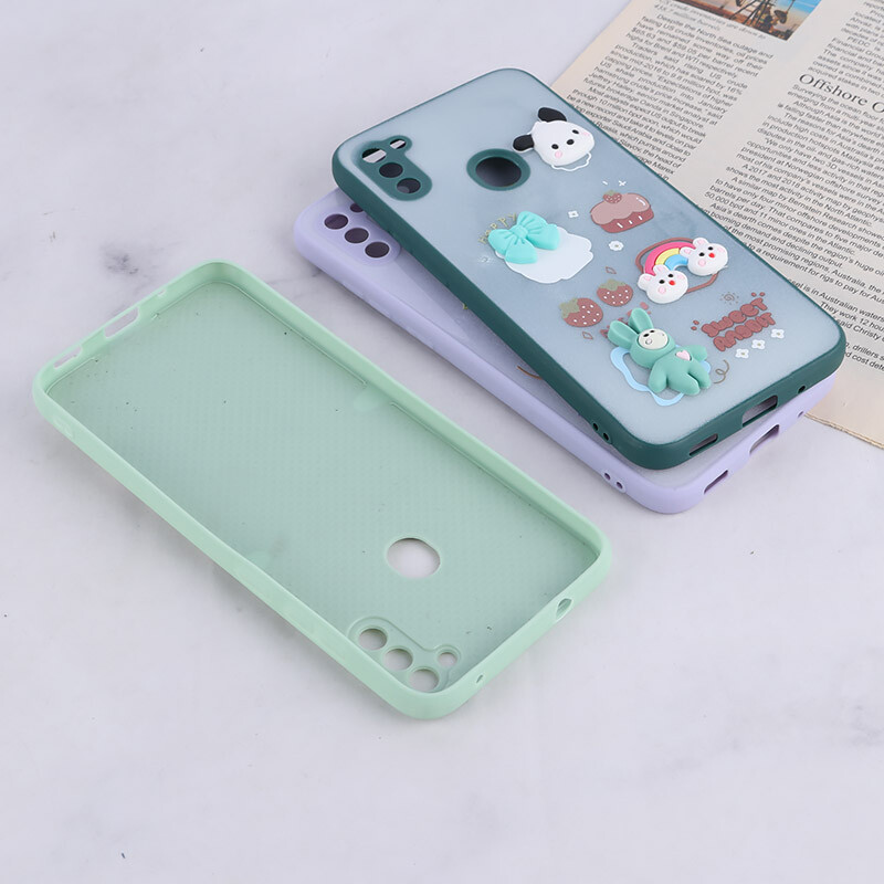 قاب شاینی سامسونگ Galaxy A11 / M11 عروسک برجسته محافظ لنزدار