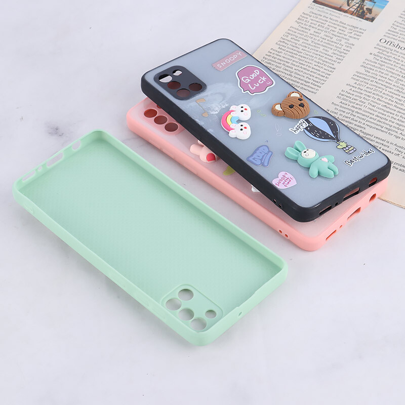 قاب شاینی سامسونگ Galaxy A31 عروسک برجسته محافظ لنزدار