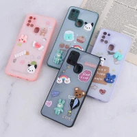 قاب شاینی سامسونگ Galaxy A21s عروسک برجسته محافظ لنزدار
