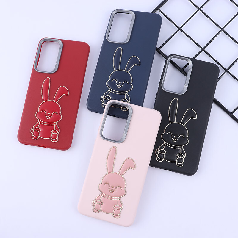 قاب چرمی ژله ای Leather سامسونگ Galaxy A56 طرح خرگوش