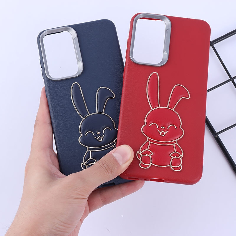 قاب چرمی ژله ای Leather سامسونگ Galaxy A56 طرح خرگوش
