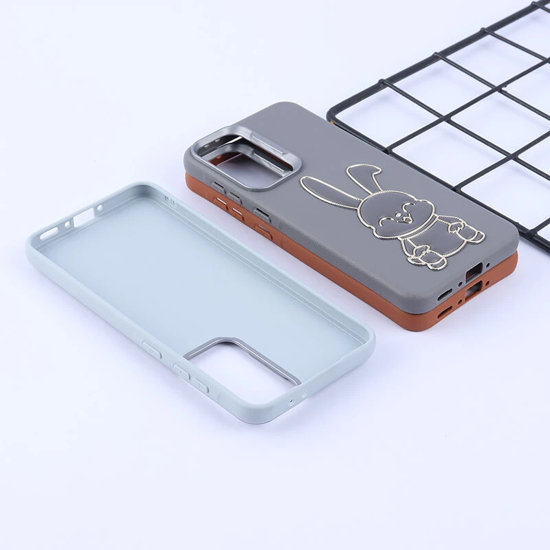قاب چرمی ژله ای Leather سامسونگ Galaxy A56 طرح خرگوش