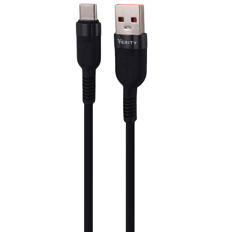 کابل تایپ سی فست شارژ Verity CB-3160T-B PD 3A 65W 1m