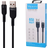 کابل تایپ سی فست شارژ Verity CB-3160T-B PD 3A 65W 1m