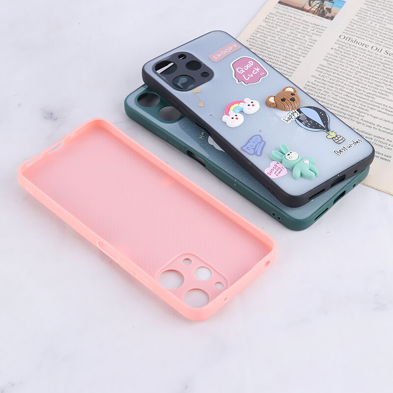 قاب شاینی شیائومی Redmi 12 عروسک برجسته محافظ لنزدار