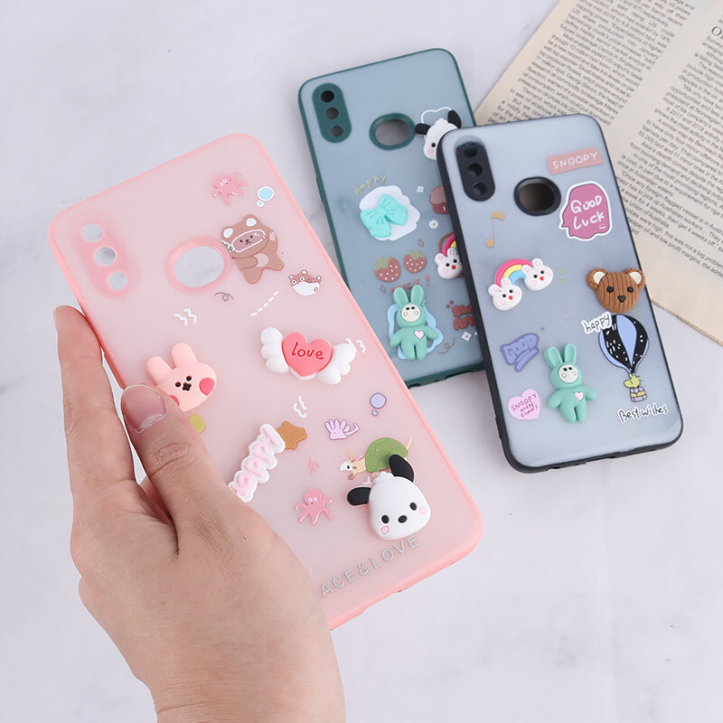 قاب شاینی سامسونگ Galaxy A10s عروسک برجسته محافظ لنزدار