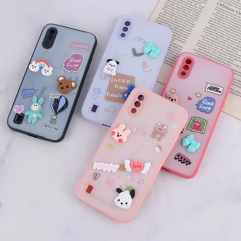 قاب شاینی سامسونگ Galaxy A01 عروسک برجسته محافظ لنزدار