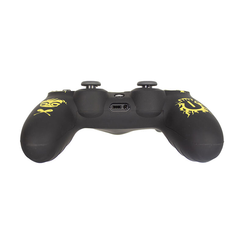 روکش دسته بازی PS4 طرح دوکائبی مشکی زرد