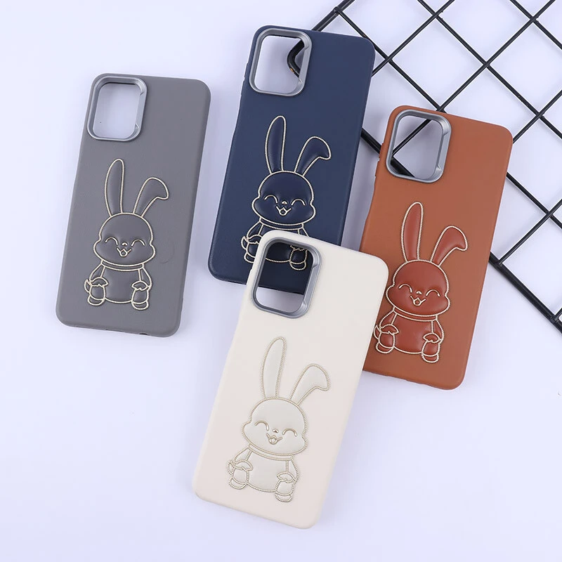 قاب چرمی ژله ای Leather سامسونگ Galaxy A12 / M12 طرح خرگوش