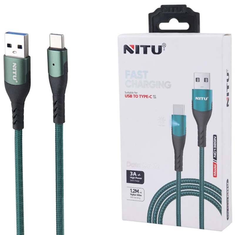 کابل تایپ سی فست شارژ Nitu NC132GN 3A 1.2m